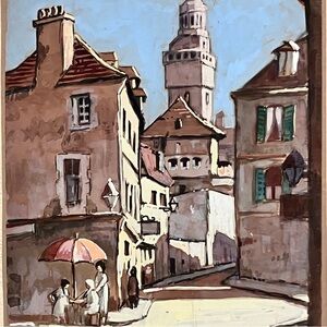 Listed JOHAN ENGELA (1915-?) Gouache On Paper / SOUTH AFRICAN Artist / 11x15 In.